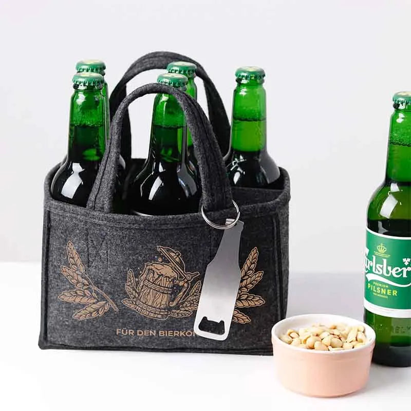 Personalisierte Männerhandtasche - Flaschenträger mit Wunschtext als Männergeschenk - Image 2