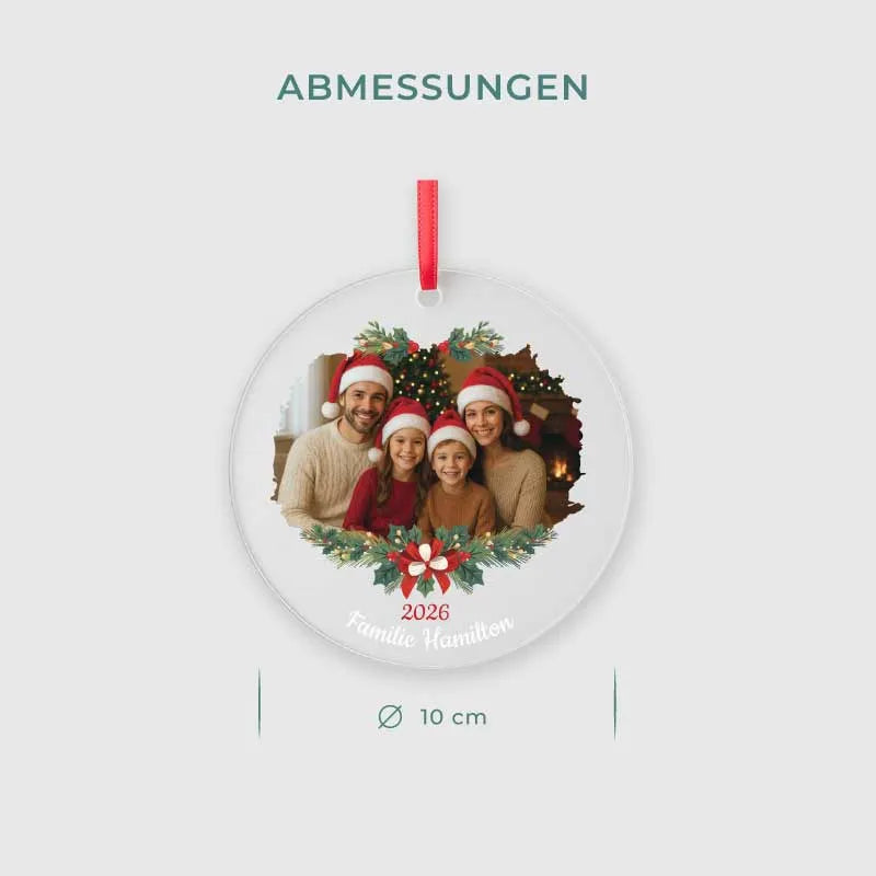 Personalisierter Weihnachtsbaumschmuck mit Foto, Widmung - Weihnachtskugel aus Acryl - Image 5