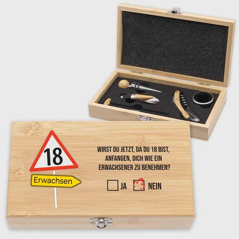Weinöffner Set als Geschenk zum 18. Geburtstag - Image 1