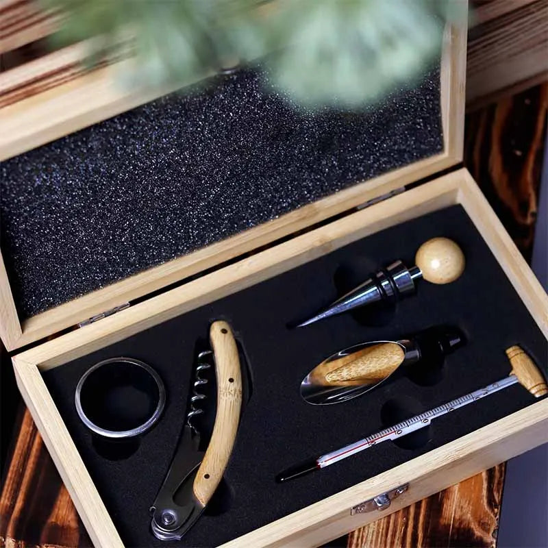 Weinöffner Set mit Geschenkbox aus Holz - Image 5