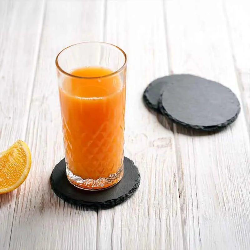 Getränkeuntersetzer aus Schiefer für Bar & Küche - 4er, 8er, 24er Set, rund - Image 5