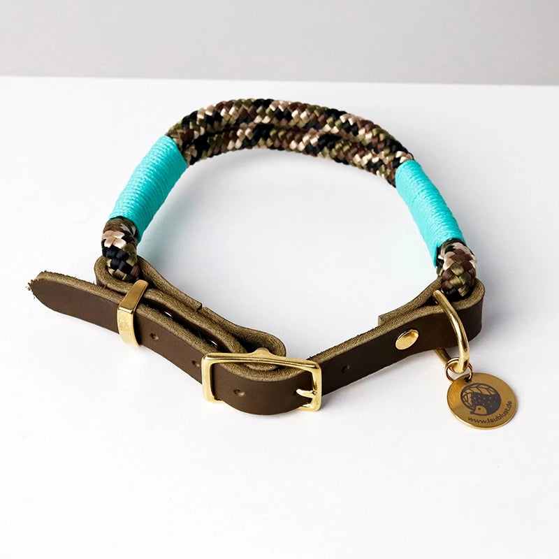 Paracord handgemachtes Hundehalsband, grün - XS, S, M, L - Image 5