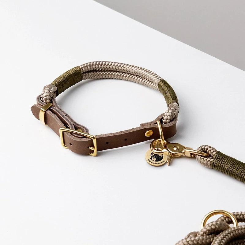 Paracord handgemachtes Hundehalsband, braun - XS, S, M, L - Image 4