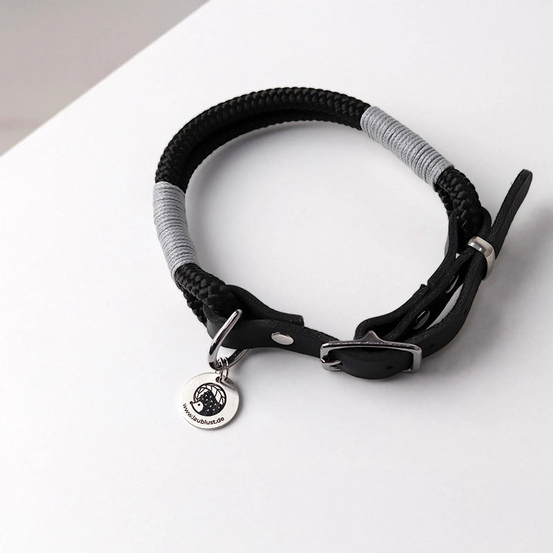 Paracord handgemachtes Hundehalsband, schwarz - XS, S, M, L - Image 4