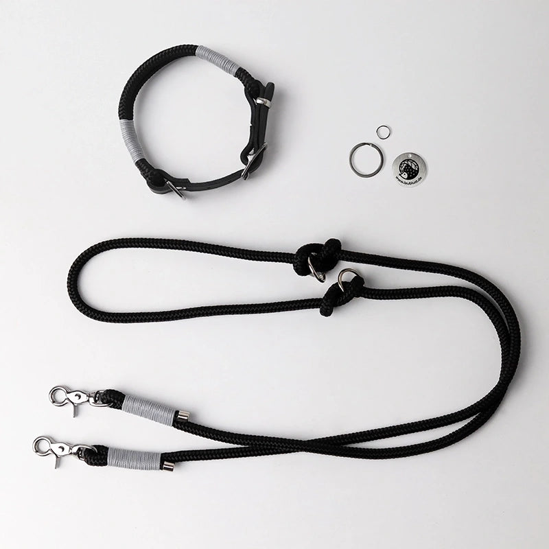 Paracord handgemachtes Hundehalsband, schwarz - XS, S, M, L - Image 6