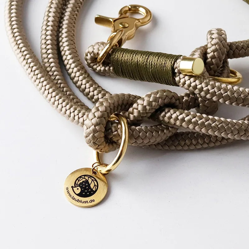 Paracord handgemachtes Hundeleine, braun - XS, S-L - Image 4