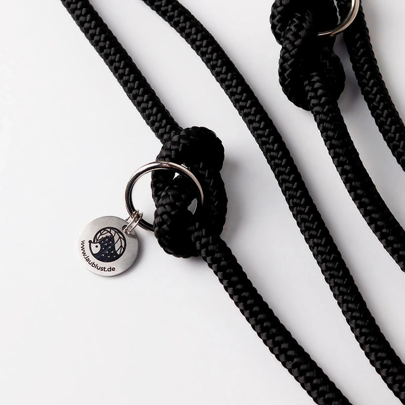 Paracord handgemachtes Hundeleine, schwarz - XS, S-L - Image 4