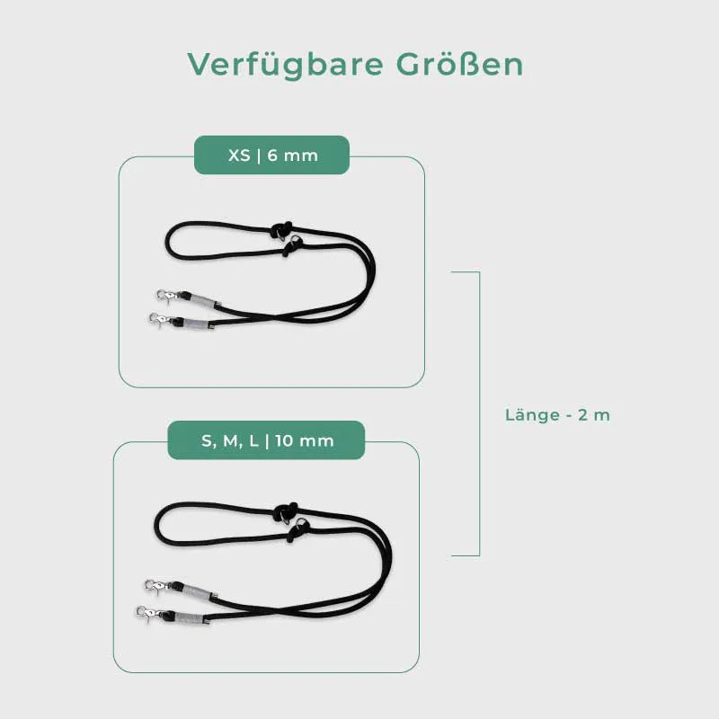 Paracord handgemachtes Hundeleine, schwarz - XS, S-L - Image 3