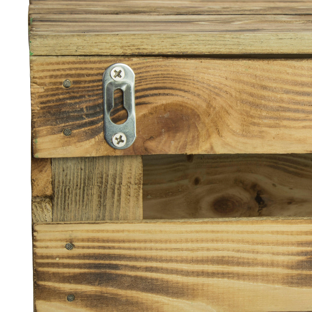 Holzkisten Wandhalterung - 2er-Set - Eisen - Silbern.