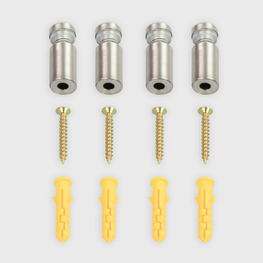 Abstandshalter Wand - 4er-Set - Edelstahl - Silbern.