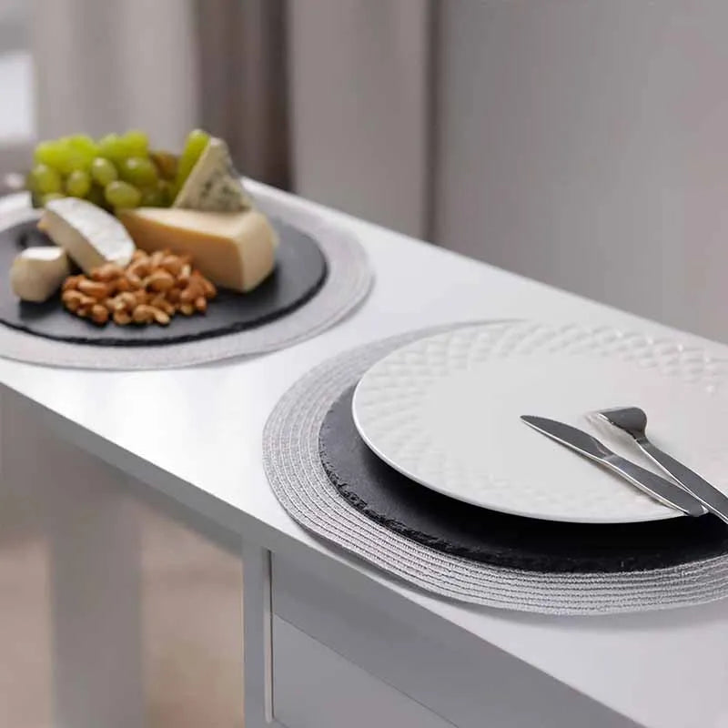 Schieferplatten-Set für Tischdeko & Servieren – 2 Stücke