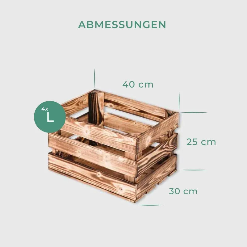 Weinkisten Regal geflammt – 7er Set (3 groß, 4 klein)
