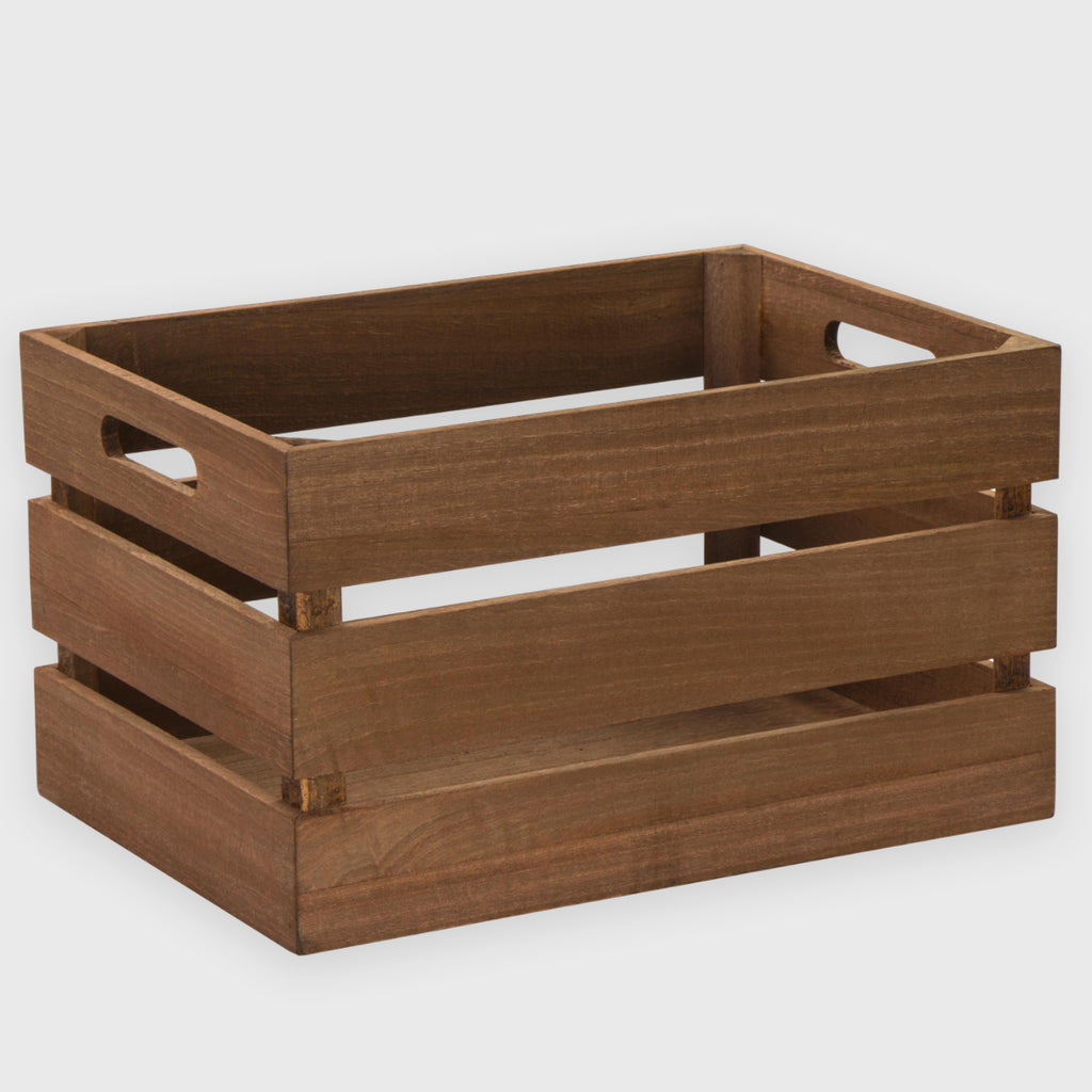 Holzkiste mit Griffen - Braun.