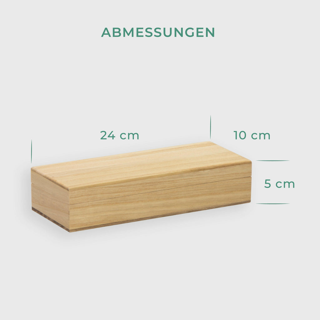 Holzschachtel mit Deckel klein -ca. 24x10x5 cm, Natur | Schmuckkästchen aus Holz - Holzschachtel Schatulle Geschenkbox als Holzkiste für DIY Geschenk.