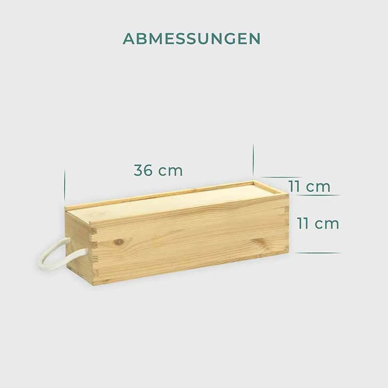 Weinkiste für 1 Weinflasche (mit Deckel & Seilgriff) - Image 3