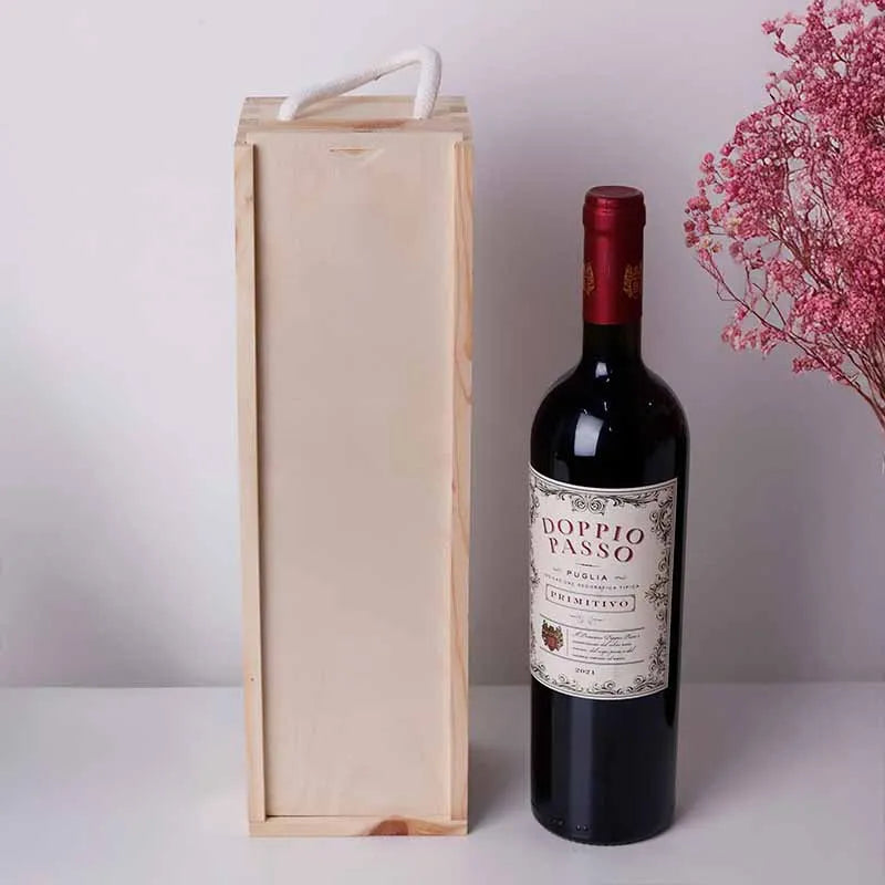 Weinkiste für 1 Weinflasche (mit Deckel & Seilgriff) - Image 6