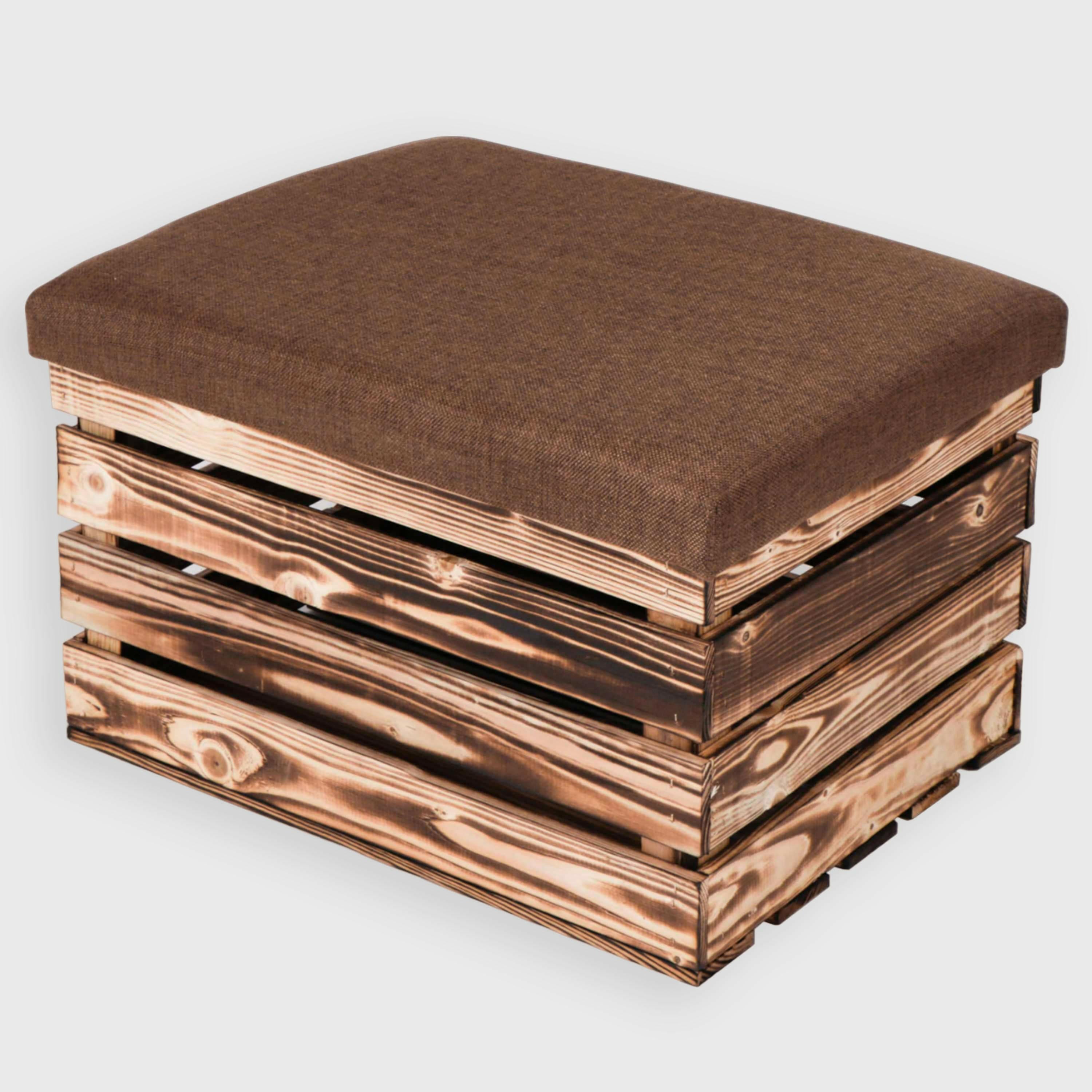 Sitzhocker mit Stauraum, Geflammt