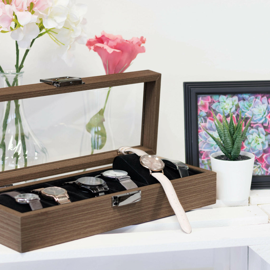 Uhrenbox aus MDF - 6 Fächer.