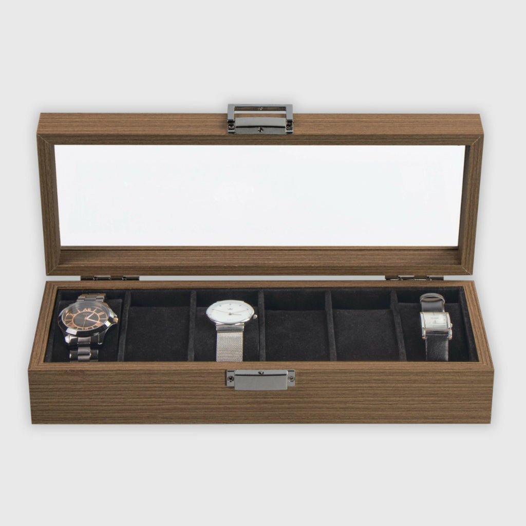 Uhrenbox aus MDF - 6 Fächer.