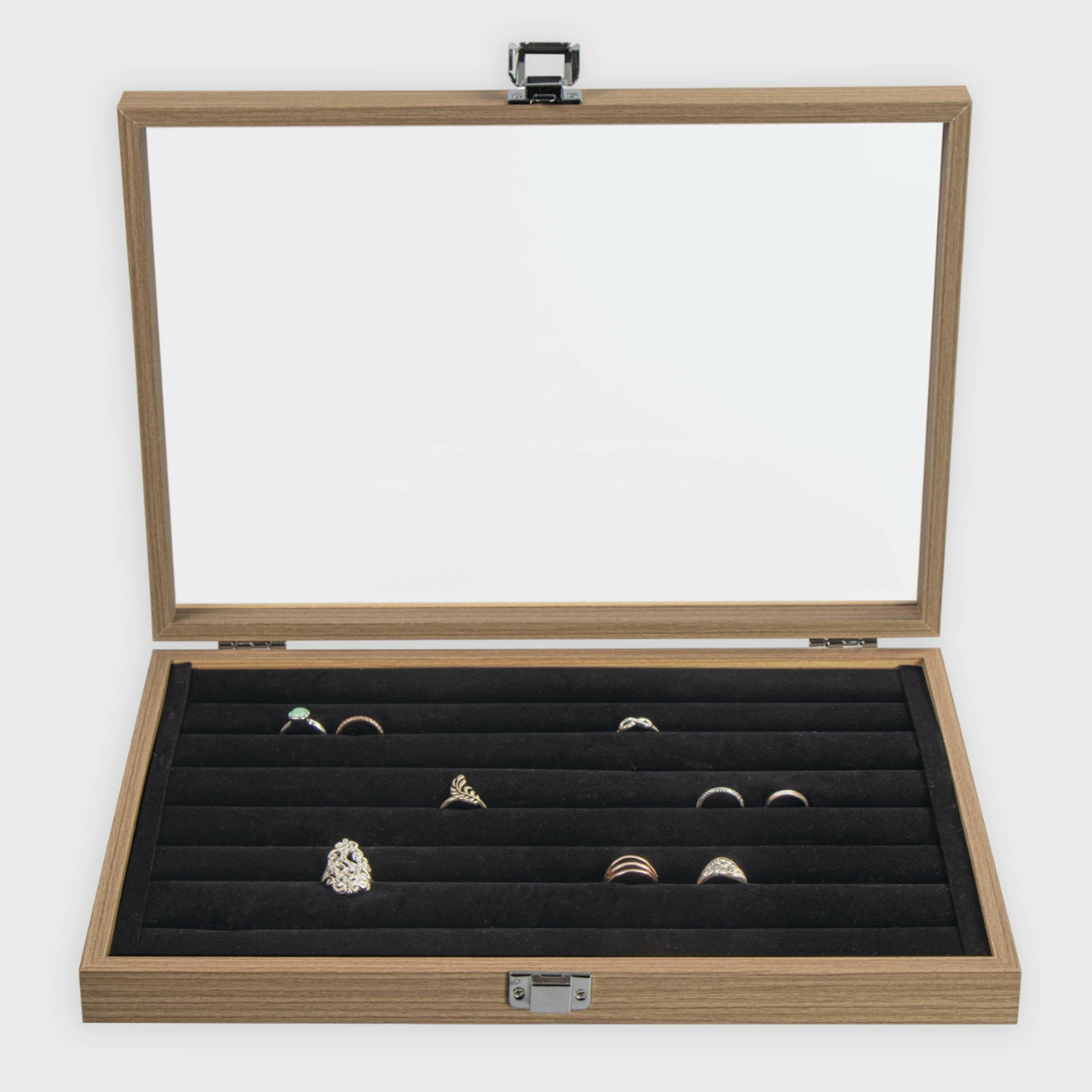 Schmuckkasten für Ringe aus MDF, 7 Fächer