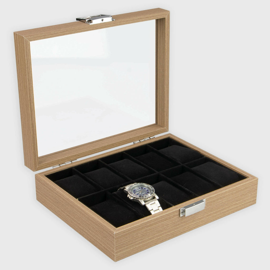 Uhrenbox aus MDF - 10 Fächer.