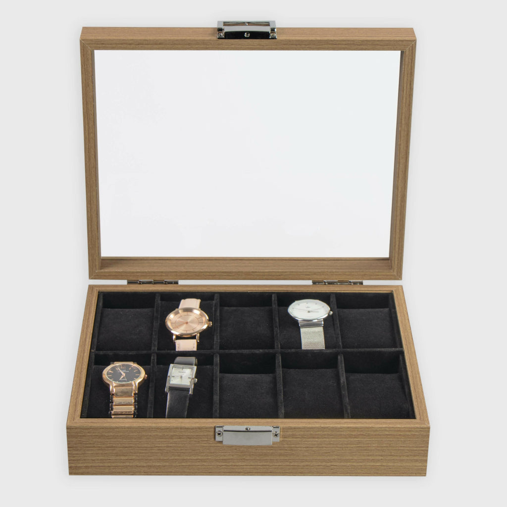 Uhrenbox aus MDF - 10 Fächer.