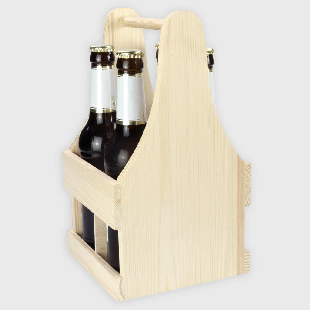 Bierträger aus Holz - für 4 Flaschen.