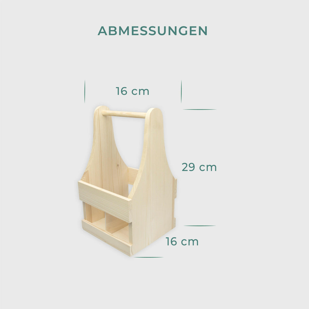 Bierträger aus Holz - für 4 Flaschen.