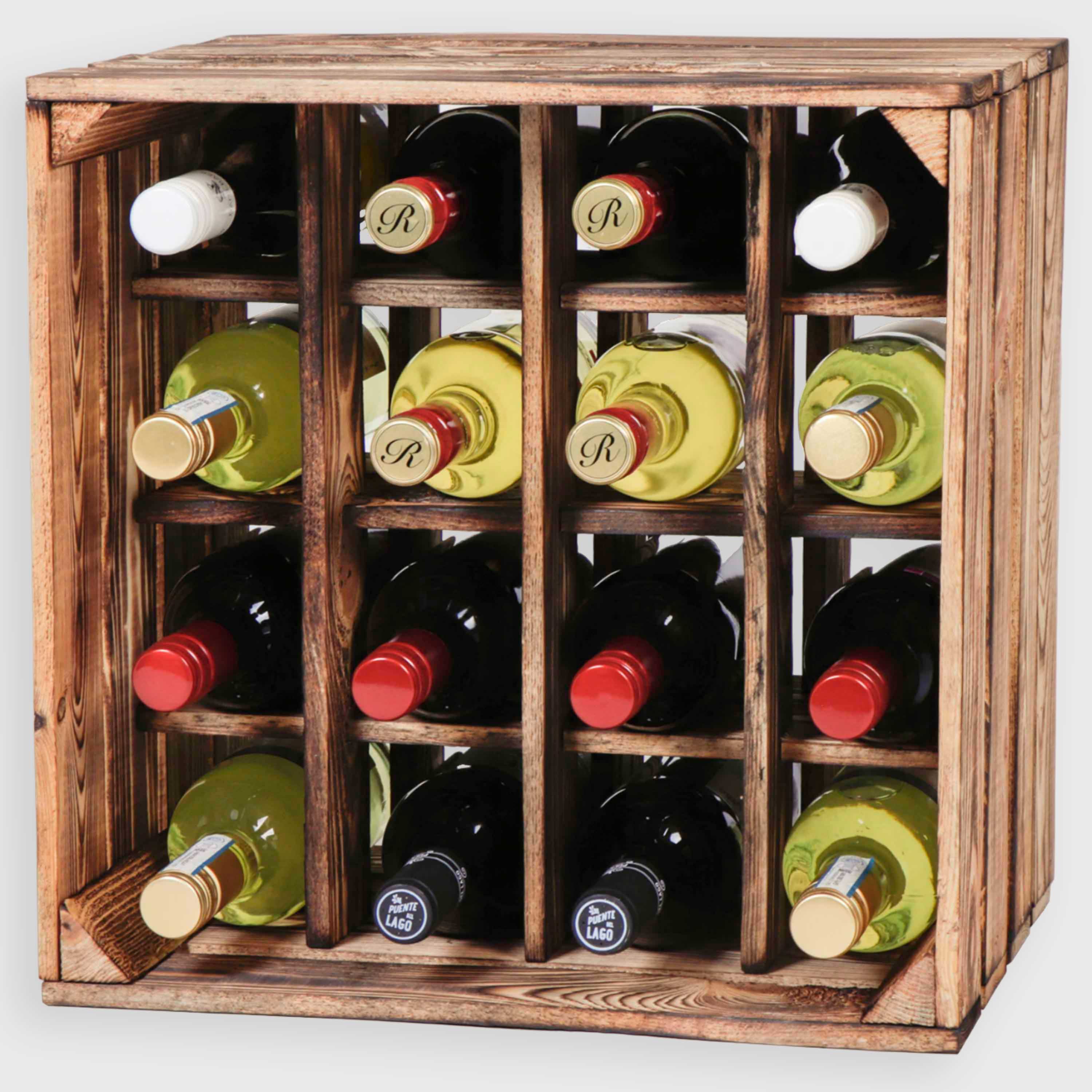 aufbewahrung wein Großes Vintage Weinregal (16 Fächer), Geflammt