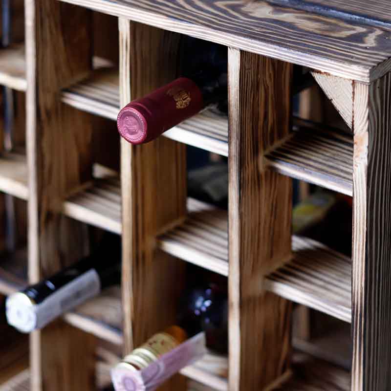 wein aufbewahrung regal Großes Vintage Weinregal (16 Fächer), Geflammt