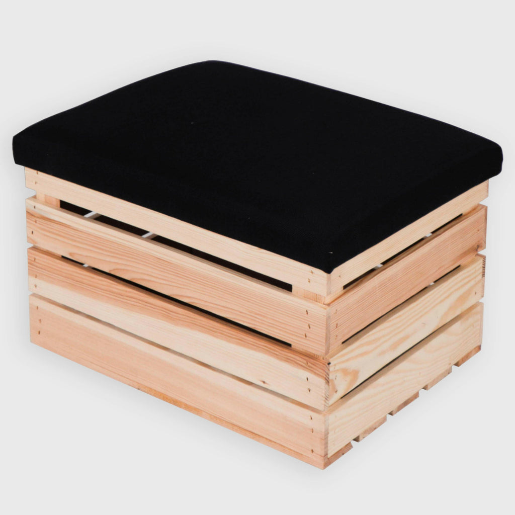 Sitzhocker mit Stauraum - ca. 50x40x30cm, Natur - Hocker aus Holz | Sitzbank & Aufbewahrungshocker mit Deckel - Sitzpouf & Fußhocker.