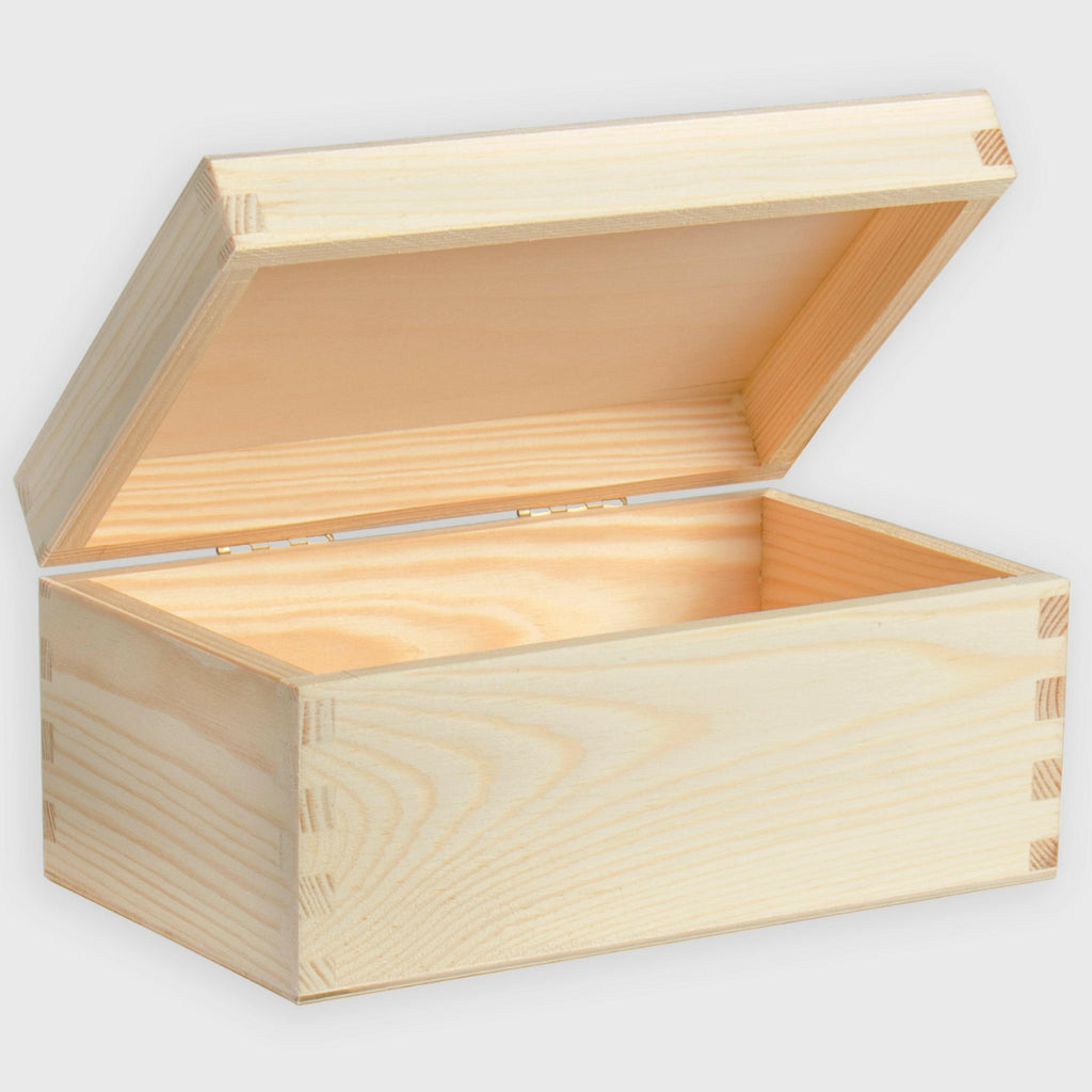 Erinnerungsbox mit Deckel - Holzkiste mit Deckel | Aufbewahrungsbox aus Holz - Kiste & Holzbox groß & klein, S | M | L | XL - Schöne Box, Natur, FSC®️.