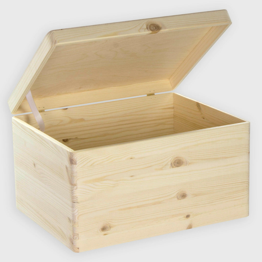 Erinnerungsbox mit Deckel - Holzkiste mit Deckel | Aufbewahrungsbox aus Holz - Kiste & Holzbox groß & klein, S | M | L | XL - Schöne Box, Natur, FSC®️.