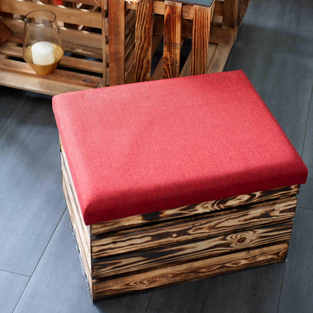 Sitzhocker mit Stauraum - ca. 50x40x30cm, Geflammt - Hocker aus Holz | Sitzbank & Aufbewahrungshocker mit Deckel - Sitzpouf & Fußhocker.