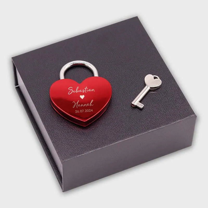 Geschenkbox für Liebesschloss und Schlüssel - 10x10x3.8cm - Schwarz - Image 1