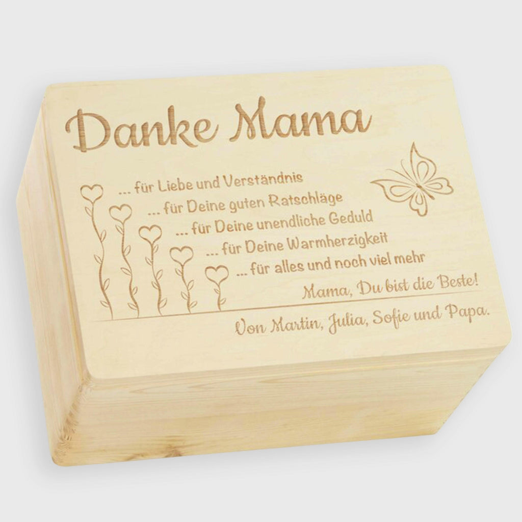 Personalisierte Geschenkbox für Ihre Mutter - "Danke Mama" Erinnerungskiste.