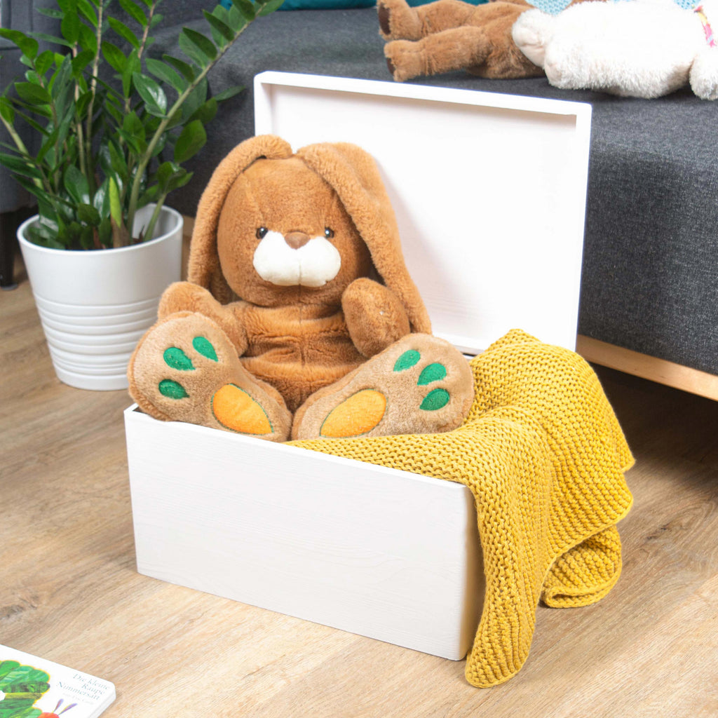 Personalisierte Erinnerungsbox als Taufgeschenk - Arche Noah Gravur - Weiß, FSC® | Erinnerungskiste als Geschenk zur Taufe für Junge & Mädchen.