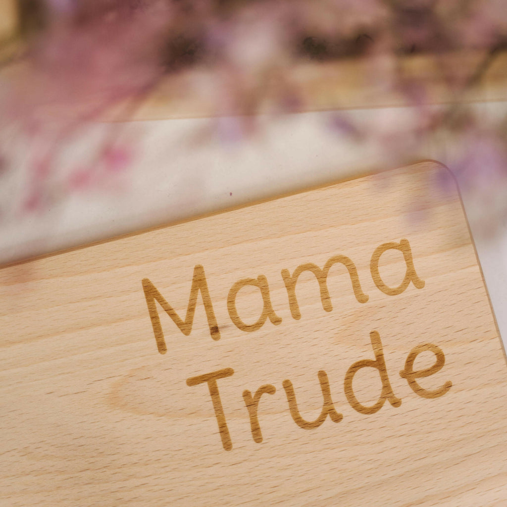 Frühstücksbrettchen mit Gravur - Personalisiert mit Namen - Mama "Unsere Familie" - Image 4
