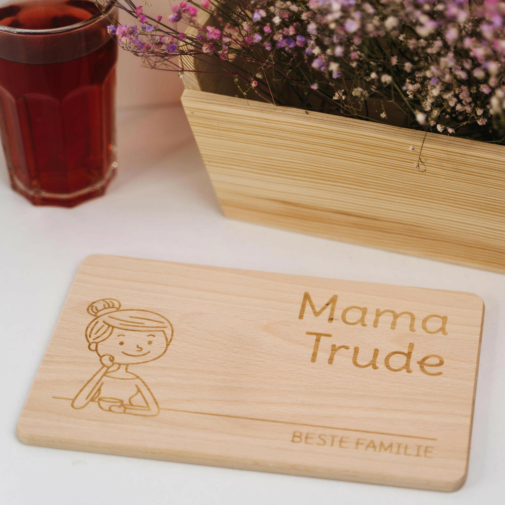 Frühstücksbrettchen mit Gravur - Personalisiert mit Namen - Mama "Unsere Familie" - Image 6