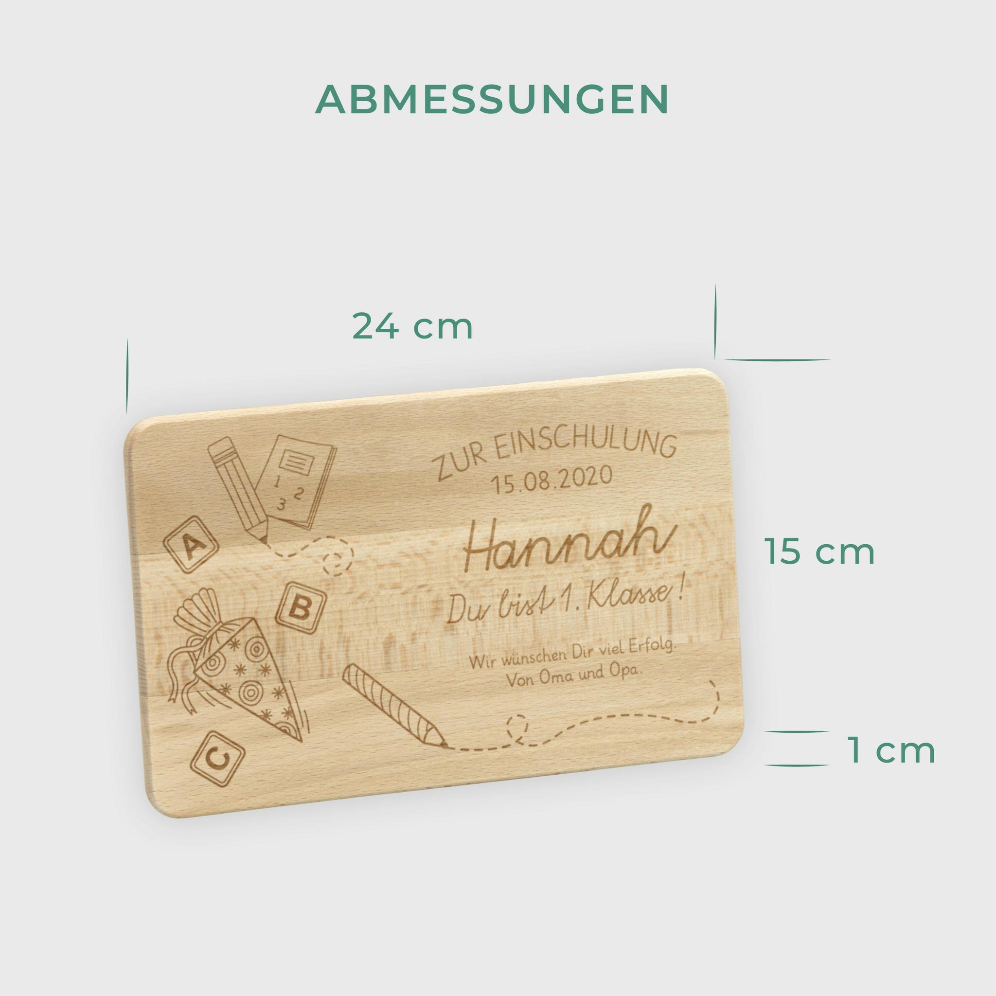 Personalisierbares Frühstücksbrettchen 'Giraffe' Aus Ahornholz – 21x11 Cm, Mit Gravur, Für Kinder & Geschenke
