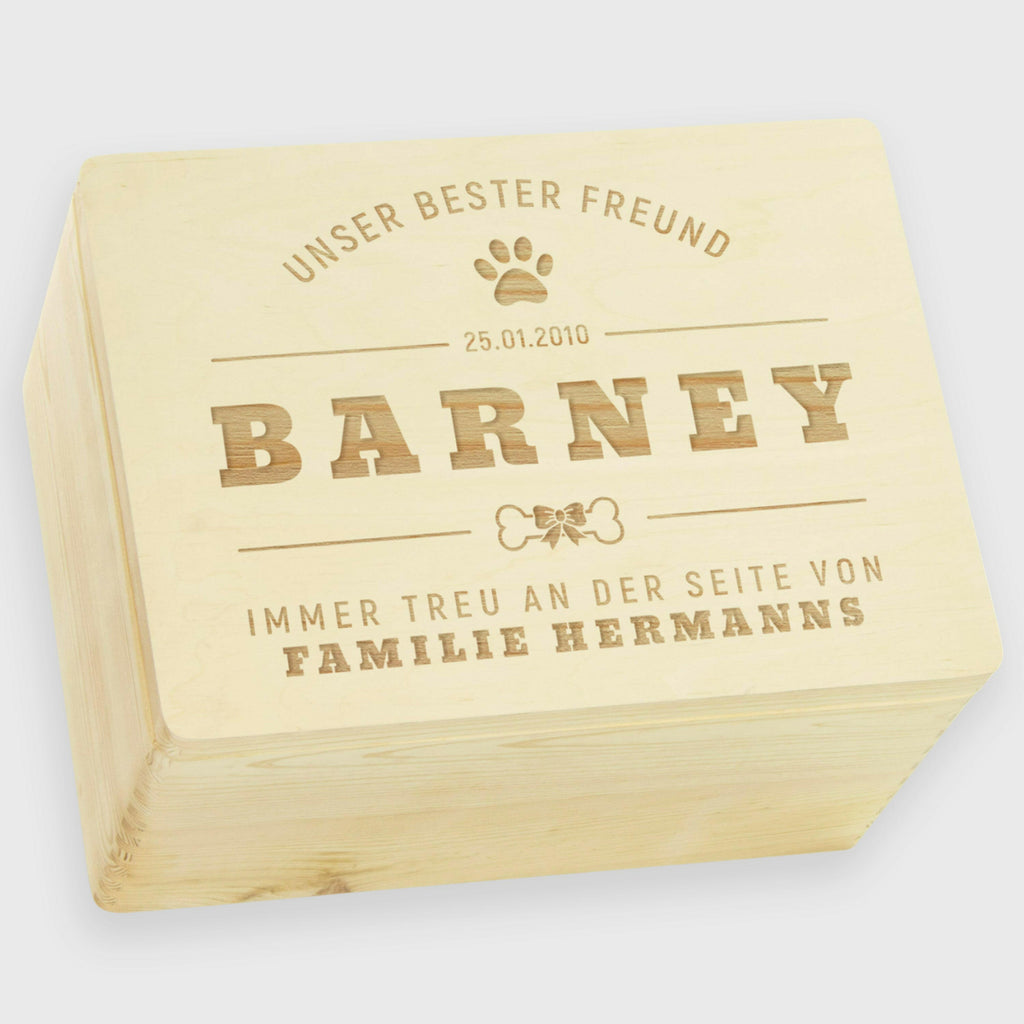 Erinnerungsbox für Hundezubehör - Personalisiert - Aufbewahrungskiste Hund als Geschenk für Hundebesitzer.