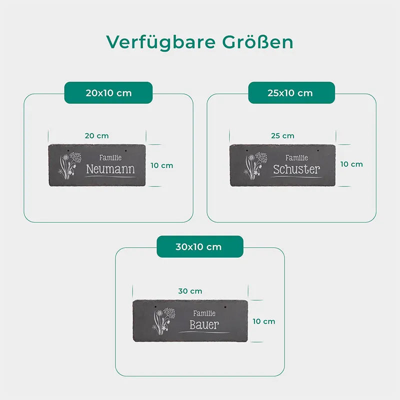 Türschild Personalisiert - Druck mit Name & Familie - Blumen - Image 3