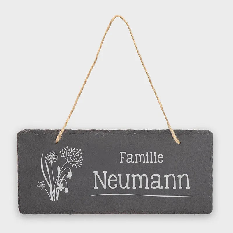 Türschild Personalisiert - Druck mit Name & Familie - Blumen - Image 6