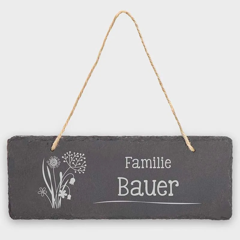 Türschild Personalisiert - Druck mit Name & Familie - Blumen - Image 7