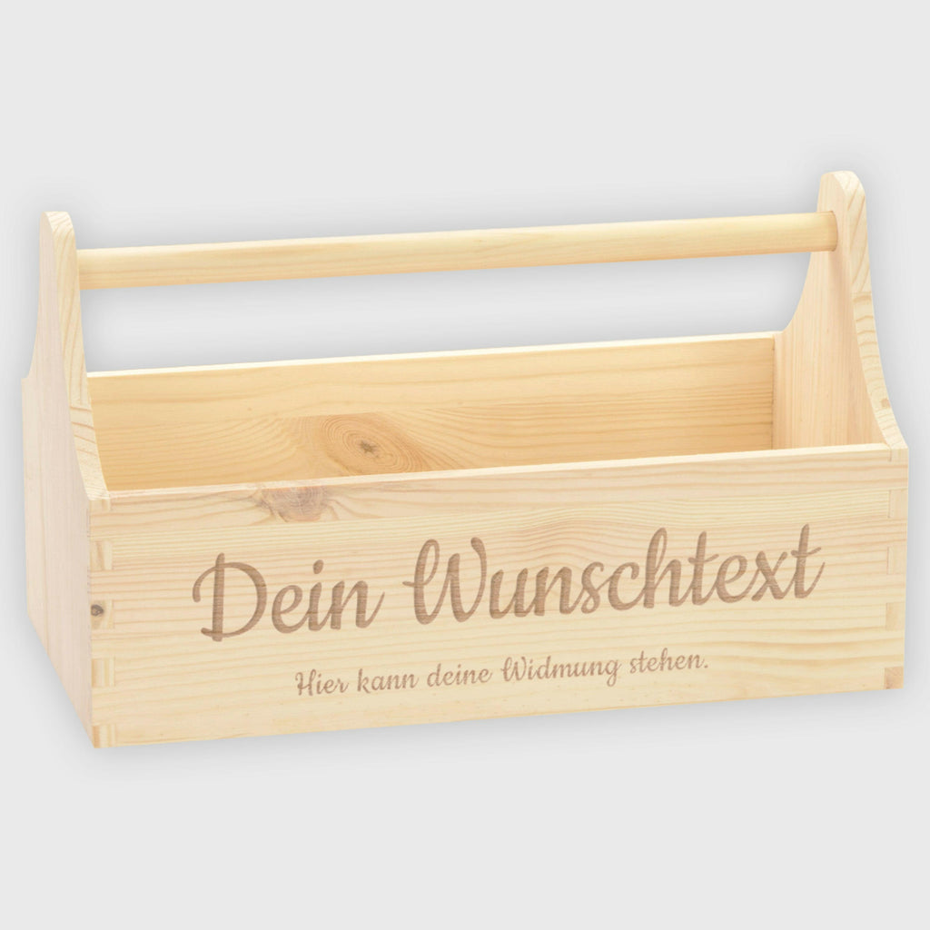 Geschenkkorb Personalisiert mit Wunschtext Gravur - Präsentkorb & Geschenkkiste | Werkzeugkasten & Wunschgravur - Holz Kiste Leer.