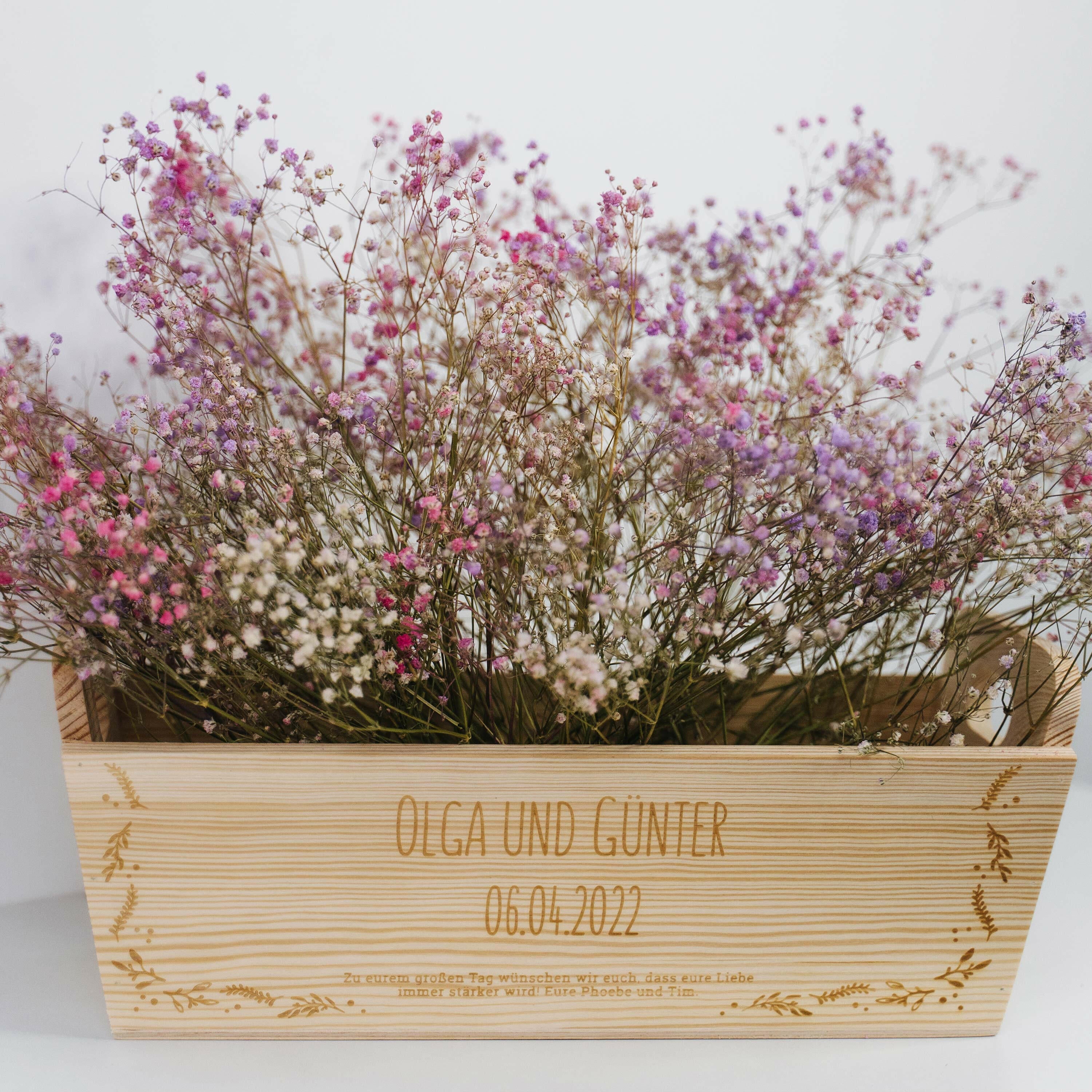Blumenkasten zur Hochzeit - Personalisiert (Floral Motiv)