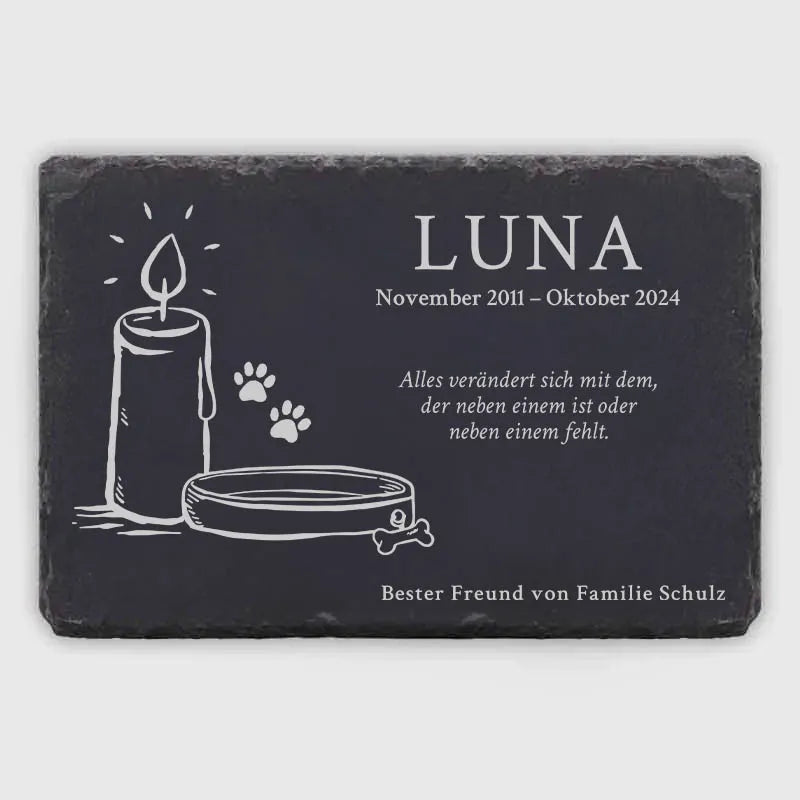 Personalisierte Tier-Grabtafel mit Name für Hund | LAUBLUST