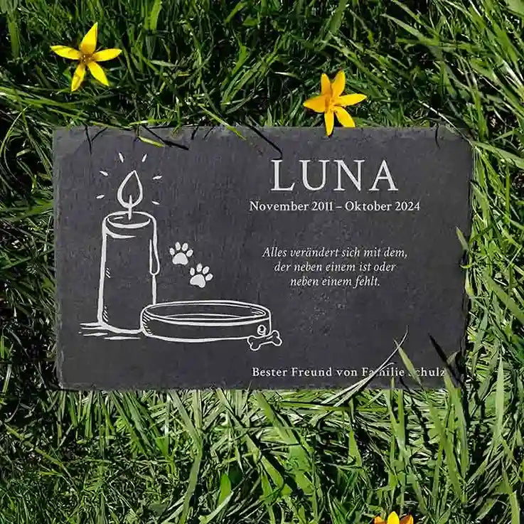 LAUBLUST Personalisierte Grabplatte mit Name als Grabschmuck für Hund, Katze & andere Haustiere LAUBLUST Personalisierte Grabplatte mit Name als Grabschmuck für Hund, Katze & andere Haustiere