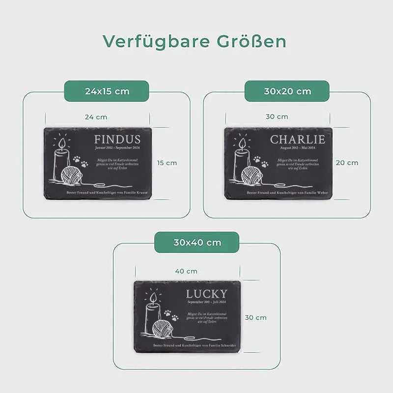 Tier-Grabtafel Personalisiert – Schieferplatte für Katzen - Image 3