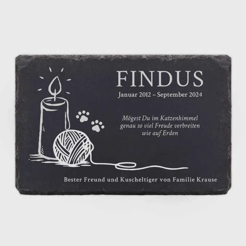 Tier-Grabtafel Personalisiert – Schieferplatte für Katzen - Image 8
